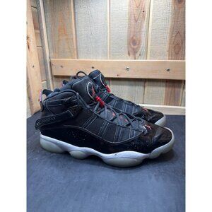 Nike Air Jordan 6 Rings Black Gym Red White 322992-064 US 11 Retro Mens Patent